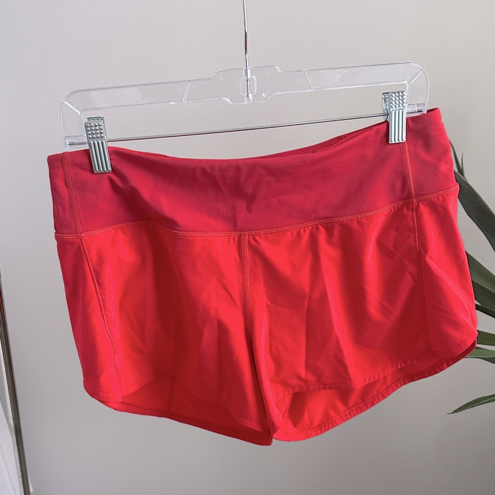 Lululemon red speed up, 4”, size 8